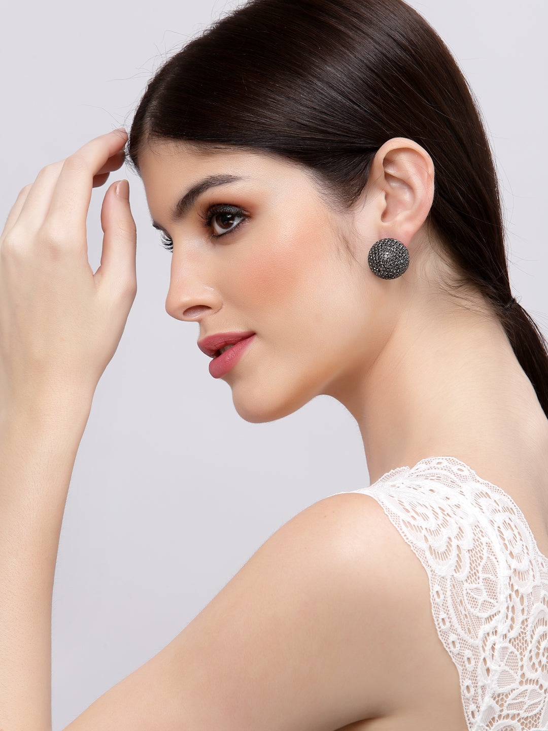Charcoal Black Kirakira Dual Studs
