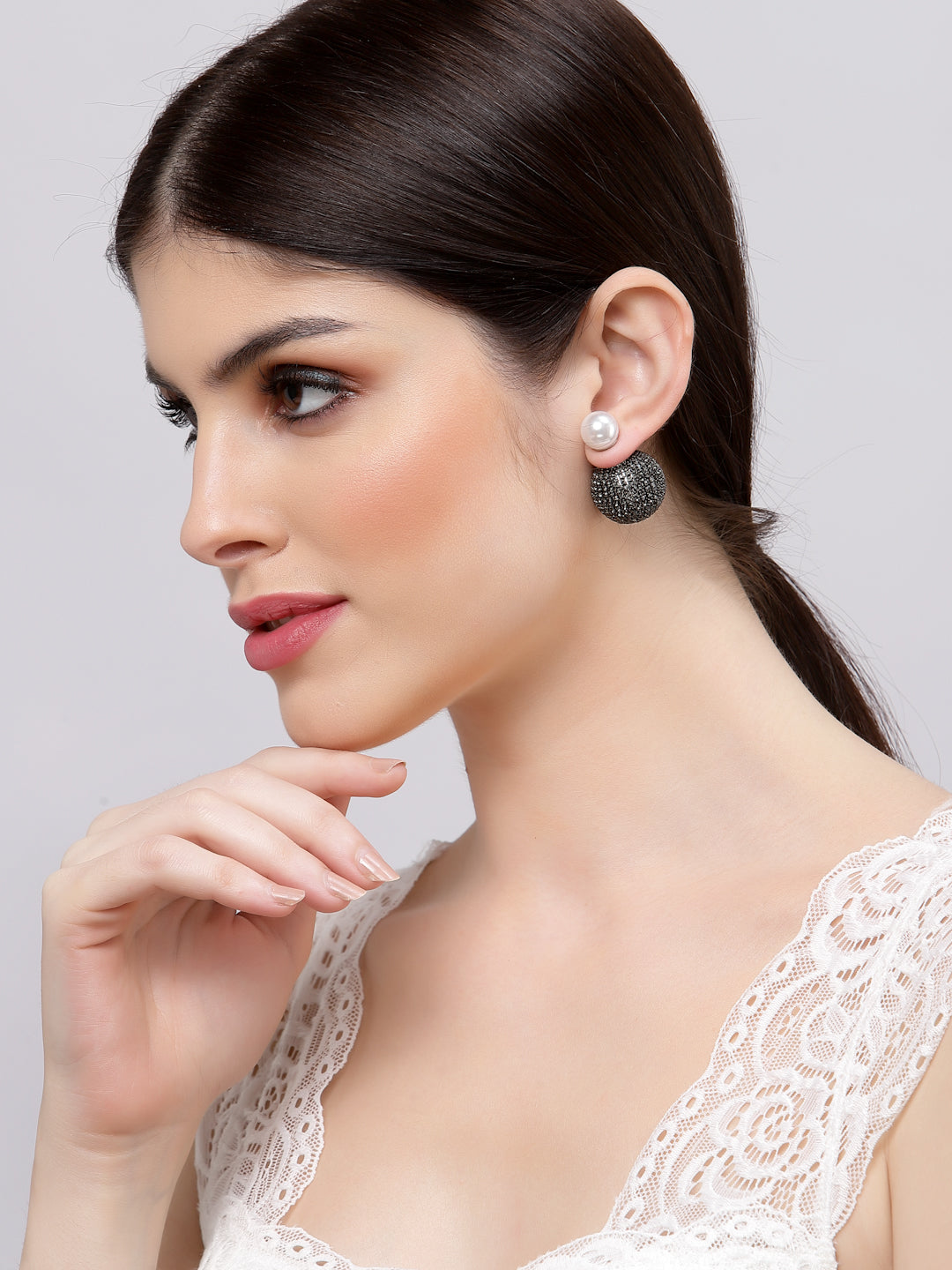 Charcoal Black Kirakira Dual Studs