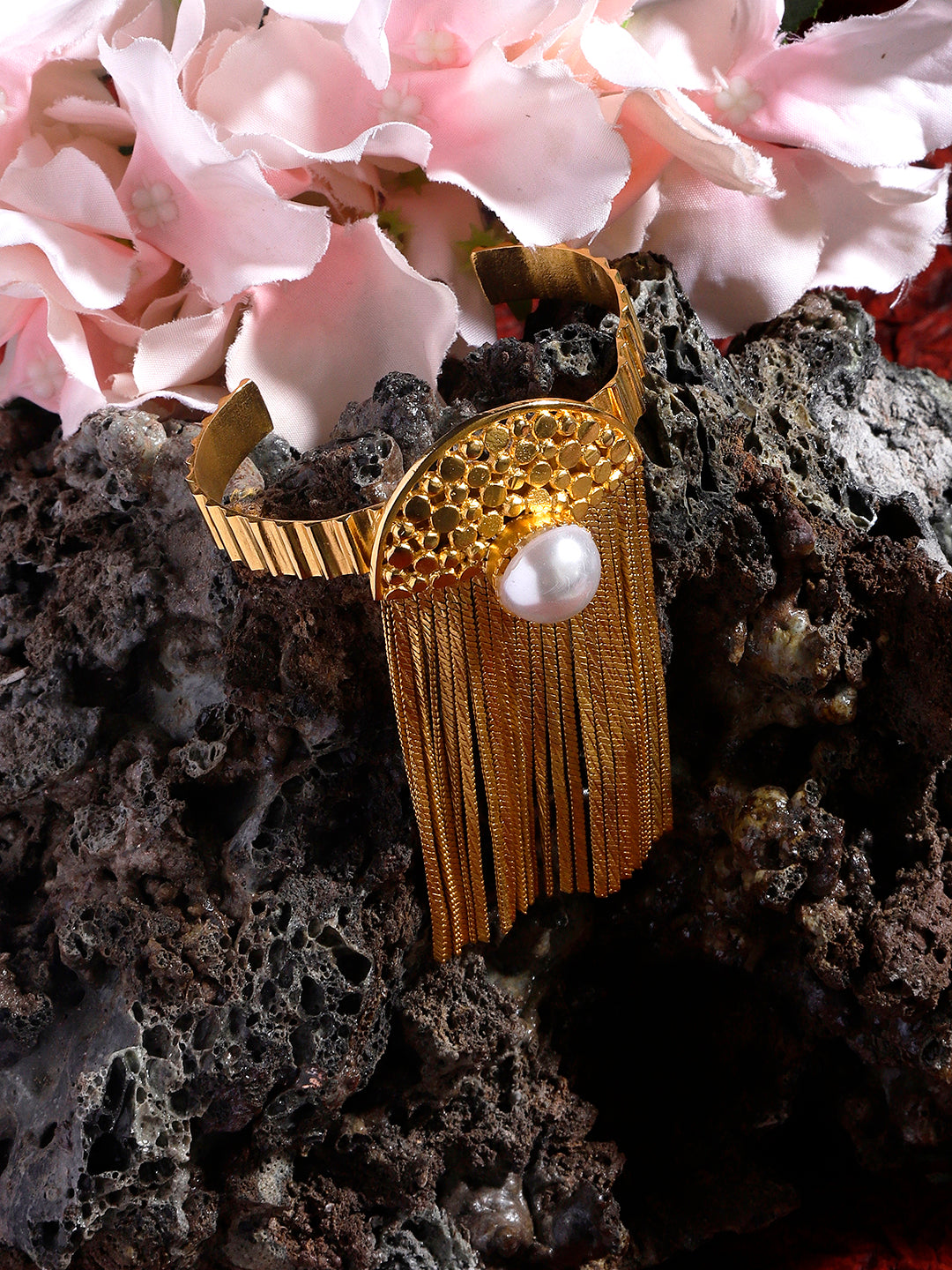 Brass Fall Handcuff With Pearl